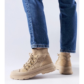 Béžové vysoké látkové tenisky Casalma béžový 1 Béžové vysoké látkové tenisky Casalma béžový 1