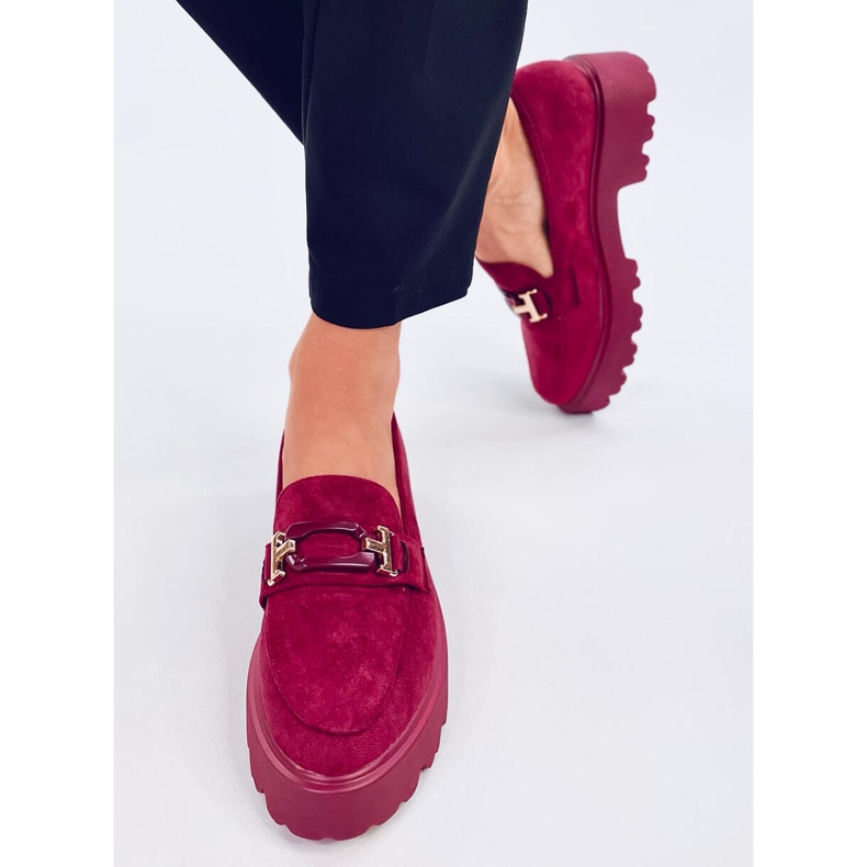 Dámské semišové mokasíny Ralfes Maroon červený 2