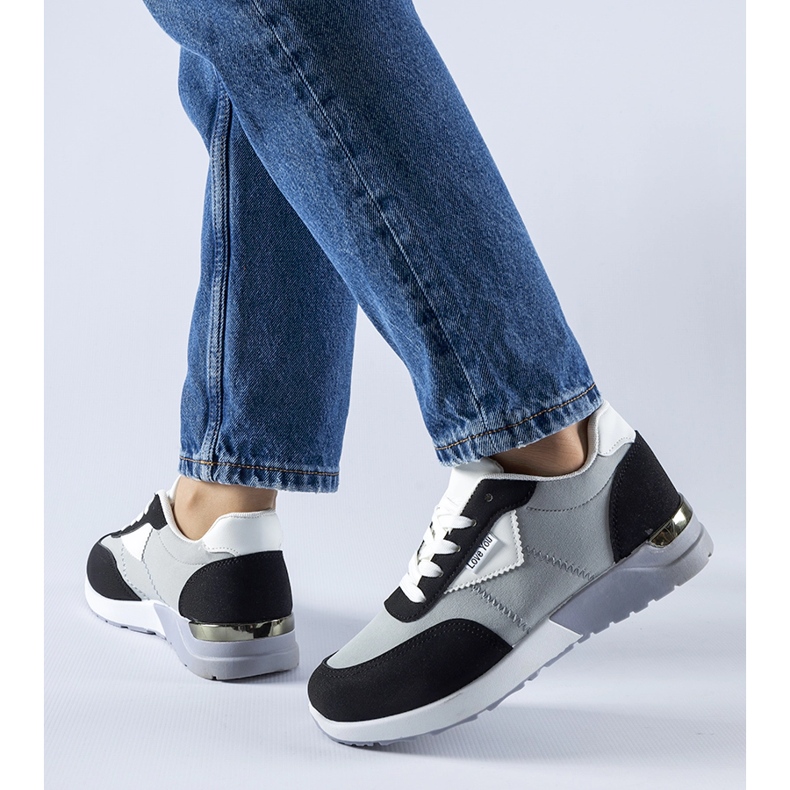 Šedočerné látkové tenisky Geraldino šedá 1