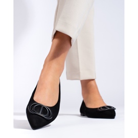 Seastar Semišové baleríny se zdobením černá 2