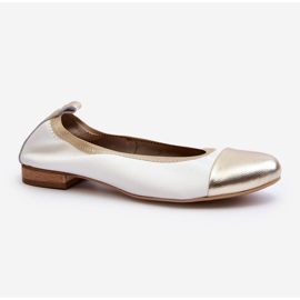 Zazoo 2890 Kožené baleríny bílé a zlaté bílý 2 Zazoo 2890 Kožené baleríny bílé a zlaté bílý 2