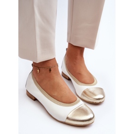 Zazoo 2890 Kožené baleríny bílé a zlaté bílý 1 Zazoo 2890 Kožené baleríny bílé a zlaté bílý 1