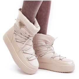 Seastar Dámské sněhule na platformě se šněrováním, béžové béžový 6