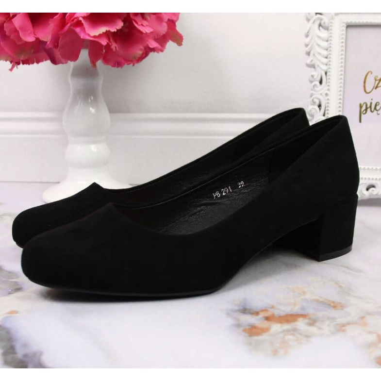 Sergio Leone W SK354C semišové blokové lodičky, černé černá 2