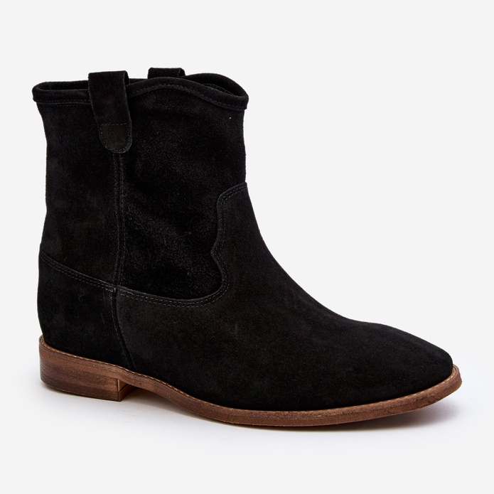 Zazoo 2326 Dámské semišové nazouvací kotníkové boty, černá 2