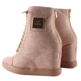 Šněrovací tenisky s plátem B-2 Pink růžový 2