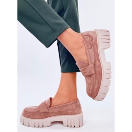 Mokasíny na platformě Chandra Khaki béžový 2