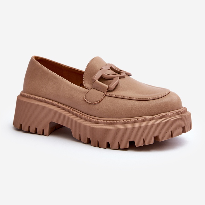 Robustní dámské mokasíny s řetízkem Béžová Dataia béžový 1