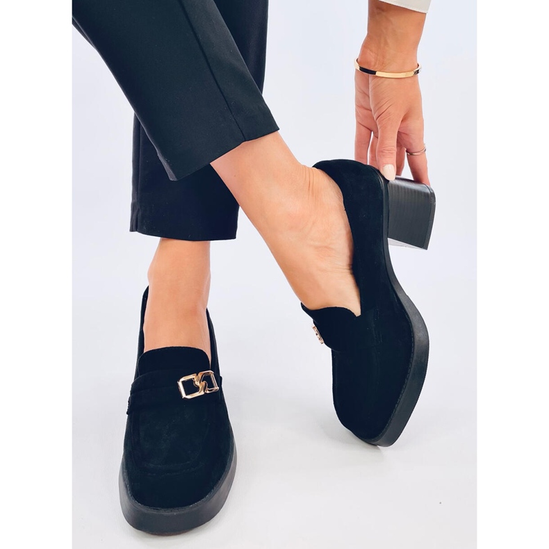 Corinai Black mokasíny na vysokém podpatku černá 2