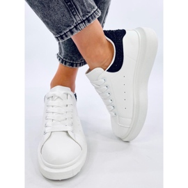 Tenisky na platformě Parkss WHITE/BLACK s kamínky bílý 1