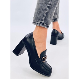 Mokasíny Varvai Black na vysokém podpatku černá 2