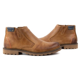 Olivier Pánské zateplené kozačky 815 červené hnědý 7