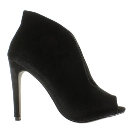 Sametové lodičky kozačky 8751 Black černá 2