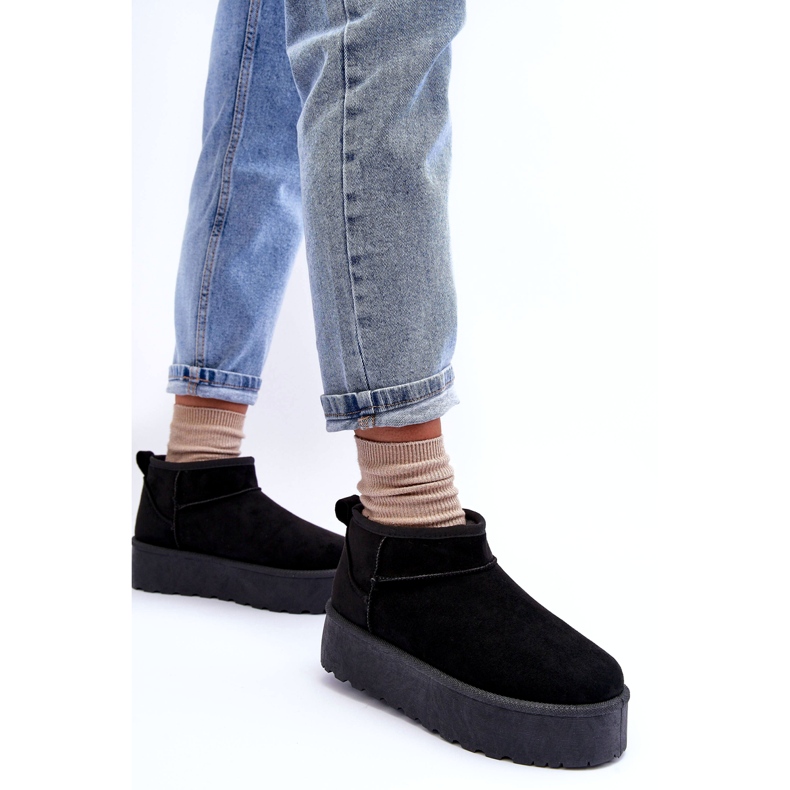 Dámské semišové sněhové boty černé černá 5