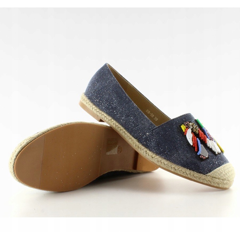Espadrilky s barevnými korálky H8-58 D Blue modrý 1