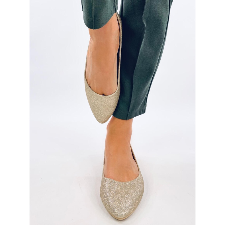 Zlaté třpytivé baleríny Chiesa zlatý 1