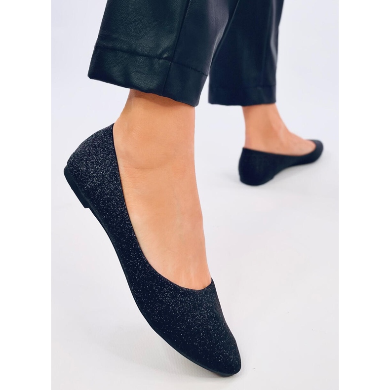 Balerínky Chiesa Black třpytivé černá 2