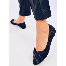Elegantní třpytivé baleríny Betzi Black černý 2