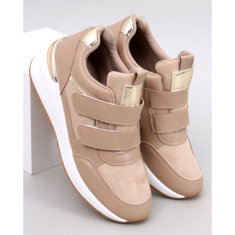 Moulton Khaki tenisky na klínku se suchým zipem béžový 1 Moulton Khaki tenisky na klínku se suchým zipem béžový 1