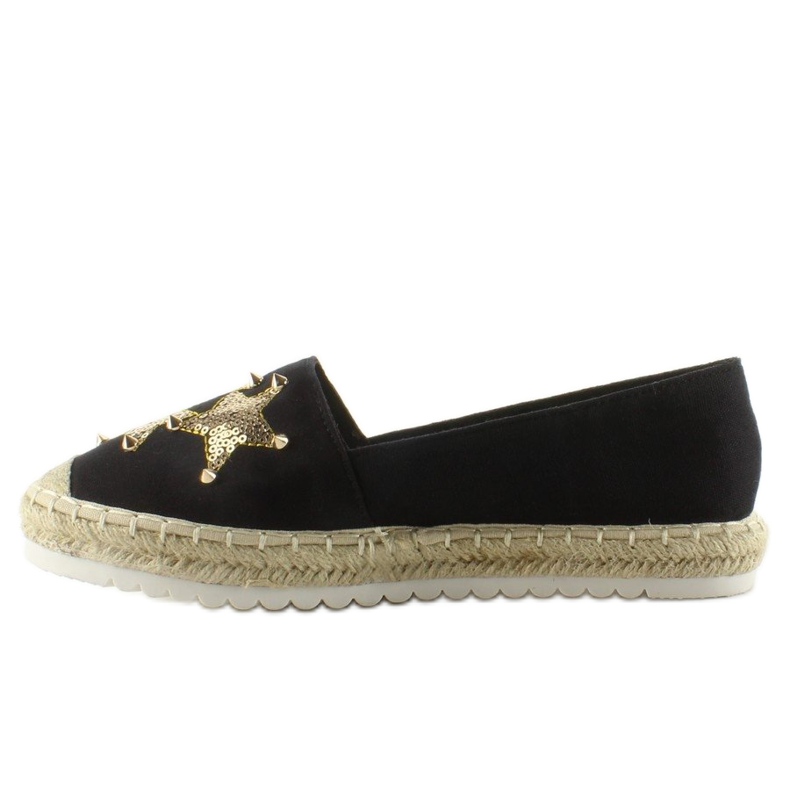 Plátěné espadrilky s cvočky CV-353 Black černý 1