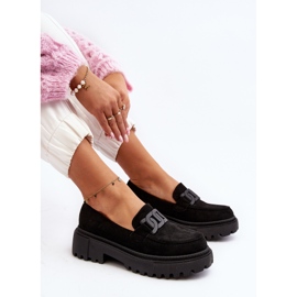 Dámské mokasíny s řetízkem černé mevre černá 2 Dámské mokasíny s řetízkem černé mevre černá 2