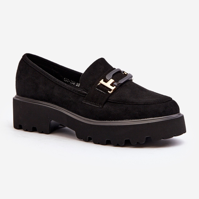 Dámské mokasíny s ozdobou černá Omavia 2