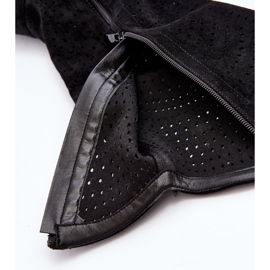 Prolamované boty S.barski HY66-150 s plochými podpatky, černé černá 2