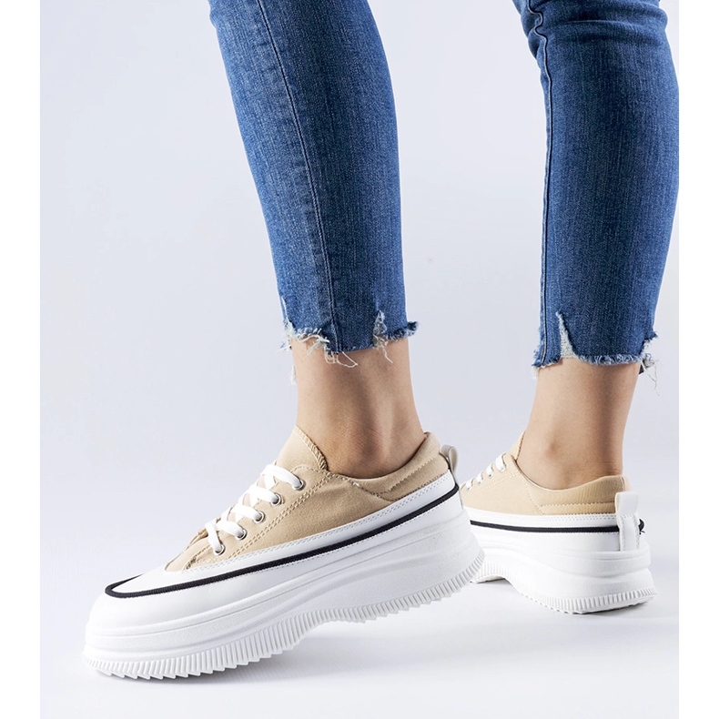 Béžové tenisky na platformě Plesio béžový 1