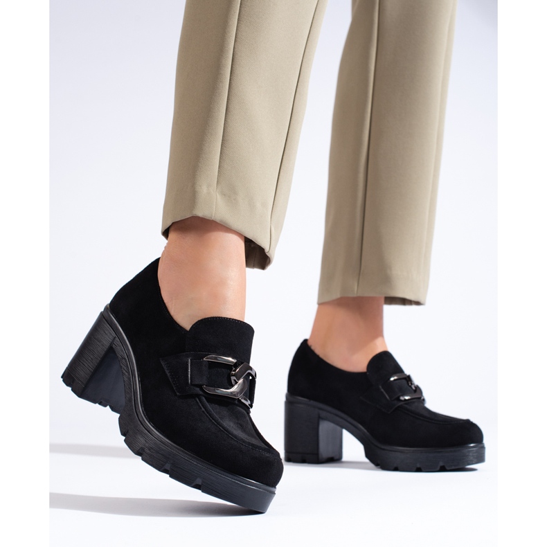 W. Potocki Semišové černé vysoké podpatky Potocki černá 1