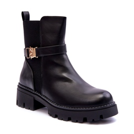 Dámské boty Jodhpur s černou dekorací černá 1