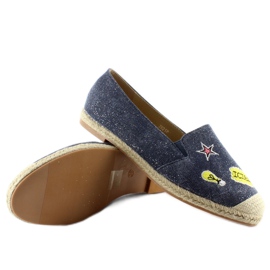 Espadrilky s JH21p D. Modré nášivky námořnická modř 1