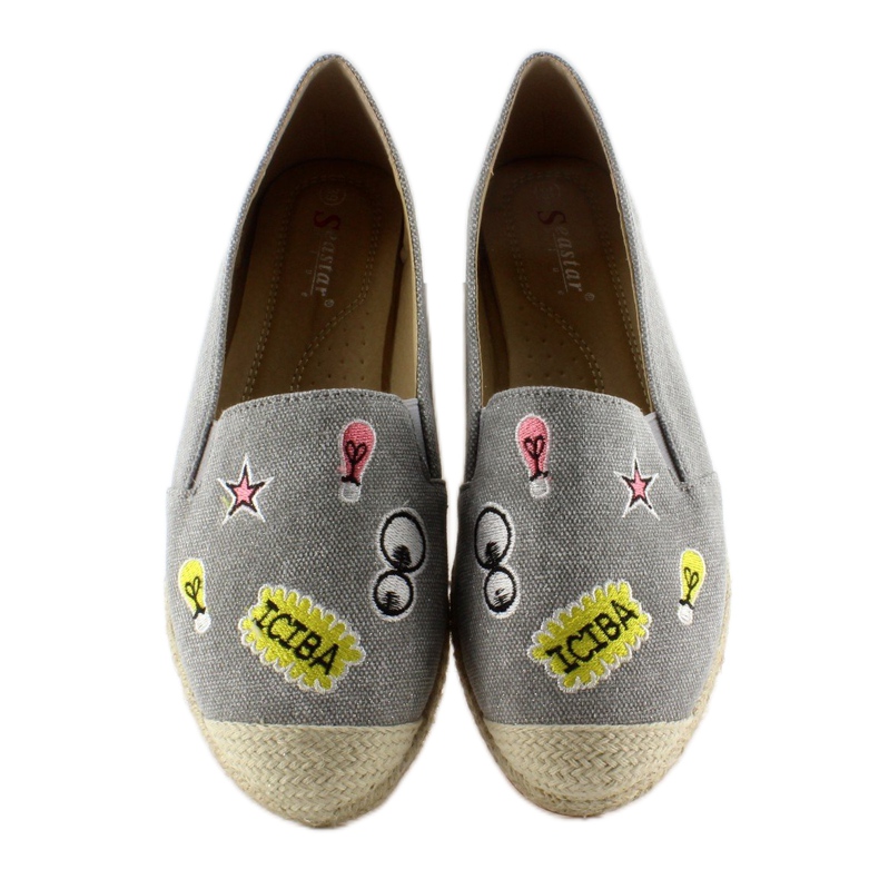 Espadrilky s šedými nášivkami JH21p šedá 1