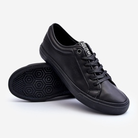 Pánské eko kožené tenisky Black Big Star JJ174234 černá 2