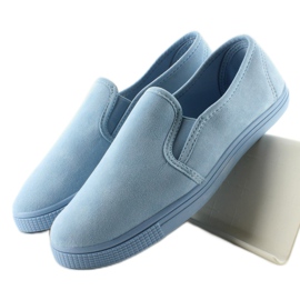 Měkké slip-on tenisky JX40P L. Modré modrý 1 Měkké slip-on tenisky JX40P L. Modré modrý 1