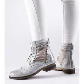 Stříbrné prolamované ploché boty od Reeves stříbrný 1