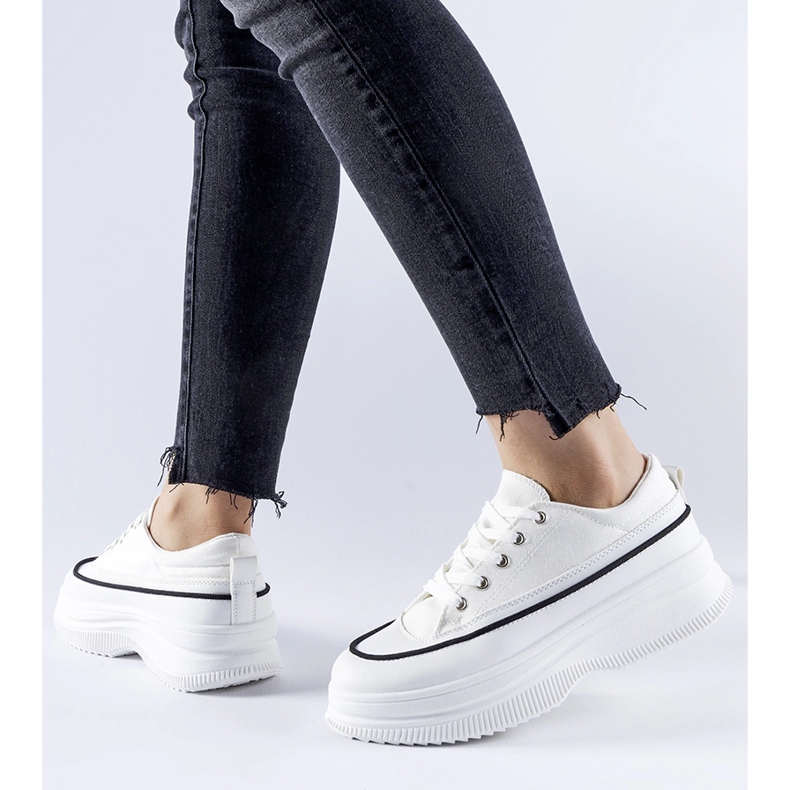 Bílé tenisky na platformě Plesio bílý 1