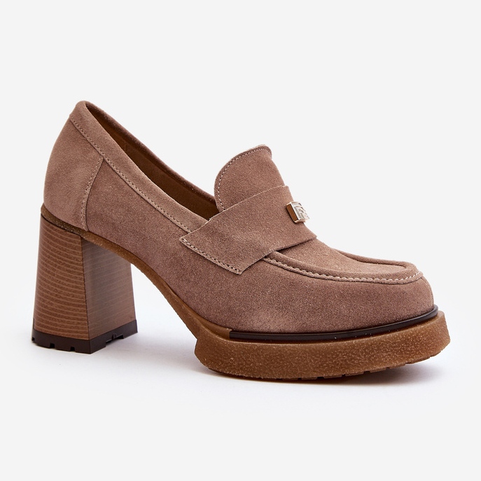 Zazoo 20169 Semišové boty na vysokém podpatku, tmavě béžová béžový 1