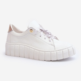 Dámská kožená obuv Zazoo 2919 se silnou podrážkou, bílá bílý 1