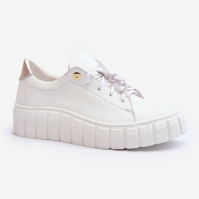 Dámská kožená obuv Zazoo 2919 se silnou podrážkou, bílá bílý 1