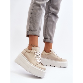 Dámská sportovní obuv Zazoo 10165 na masivní platformě, béžová béžový 2