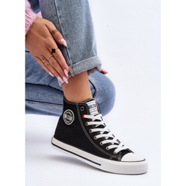 Dámské klasické vysoké tenisky Big Star T274027 černé černá 1