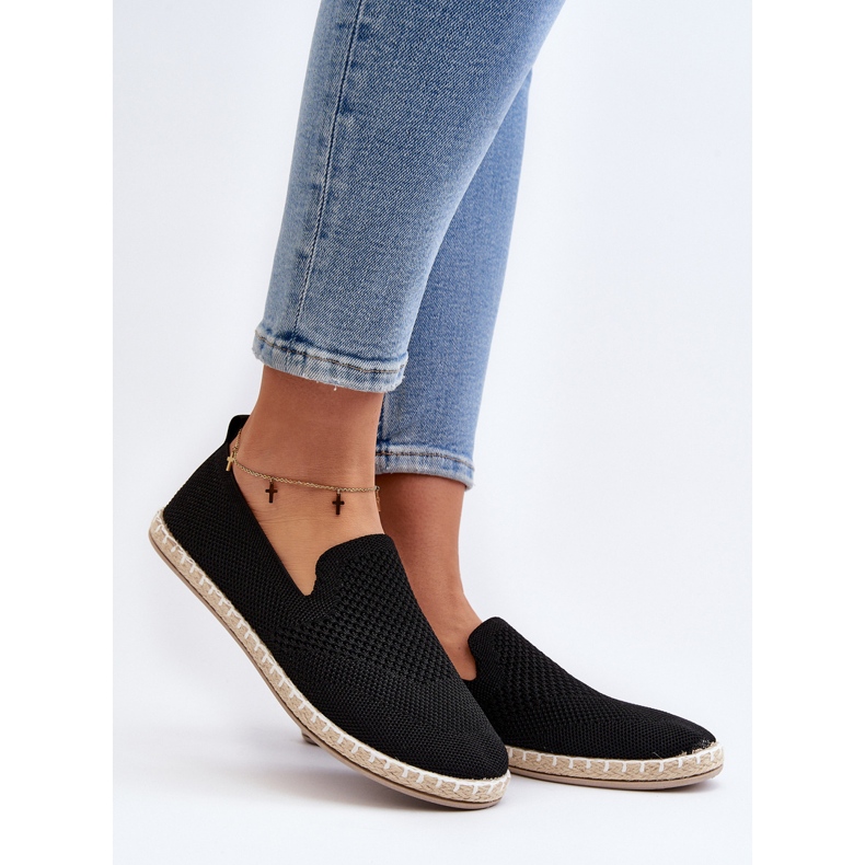 Černé dámské nazouvací espadrilky Harmonie černý 2