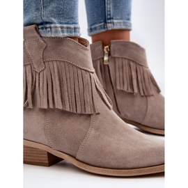 Zazoo 3430 Semišové dámské kotníkové boty s Cappucino třásněmi béžový 1 Zazoo 3430 Semišové dámské kotníkové boty s Cappucino třásněmi béžový 1