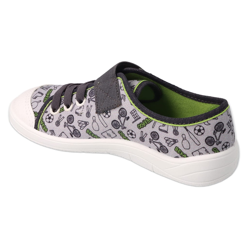 Dětské pantofle Befado na suchý zip 351Y028 šedá/zelená 1