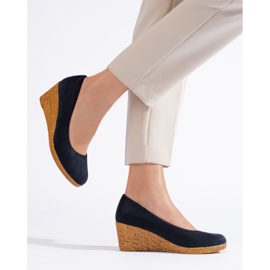 Námořnické modré lodičky na klínku modrý 1 Námořnické modré lodičky na klínku modrý 1