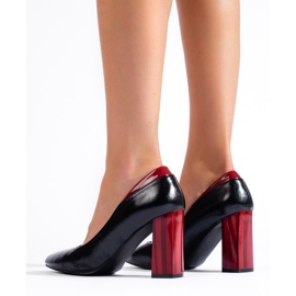 Černé lodičky na sloupku černý 2