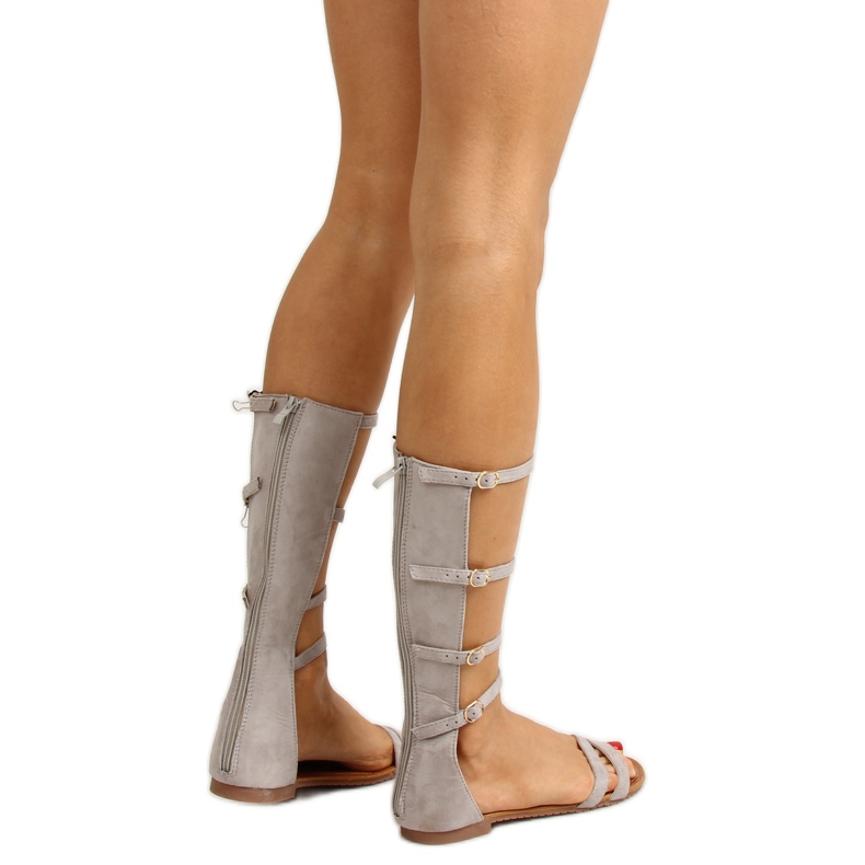 Gladiátorské Romanes s jemnými pruhy šedá 1