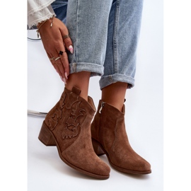 Dámské semišové kovbojské boty Zazoo 3426, hnědé hnědý 1 Dámské semišové kovbojské boty Zazoo 3426, hnědé hnědý 1