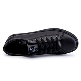 News Dámská kůže svázaná klasické černé tenisky černá 1