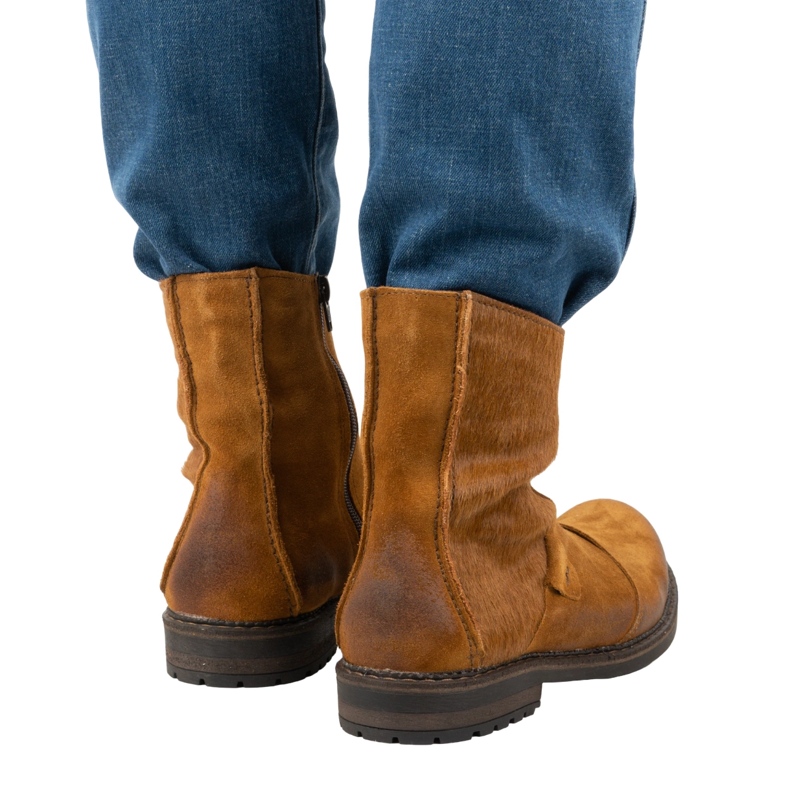 Olivier Kožené pánské kozačky 553KZ červené hnědý 2